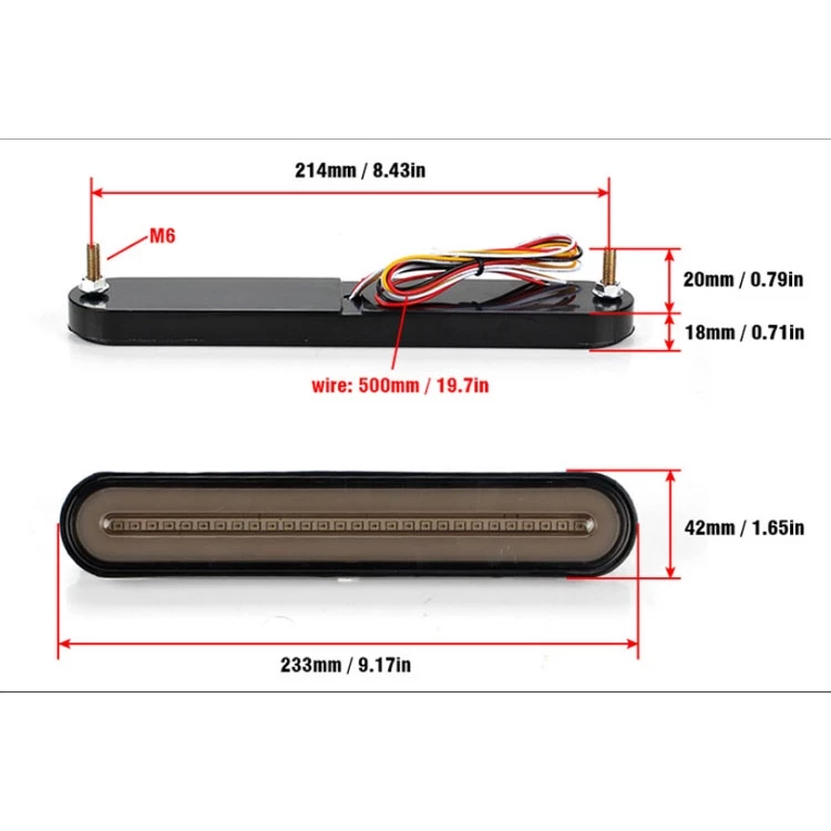 【高總裁LED 】台灣現貨 導光防水車尾燈12~24V 23cm 流水方向燈 煞車燈 小燈 輔助燈 尾燈 燈