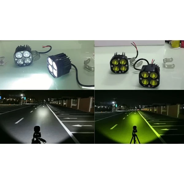 【高總裁LED 】台灣現貨 LED四眼投射燈 40W 方形聚光燈 防水 霧燈 探照燈 車頂燈 越野燈 汽車