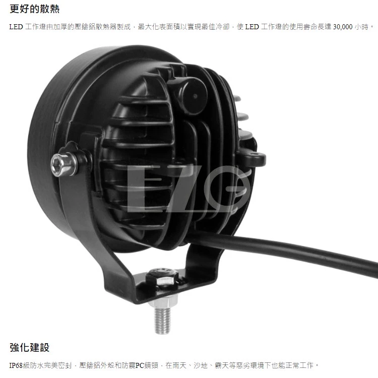 【高總裁LED 】台灣現貨 30w單珠散光燈 泛光4吋 led霧燈 大範圍 防水 12~24V 探照燈 車頂燈 越野燈