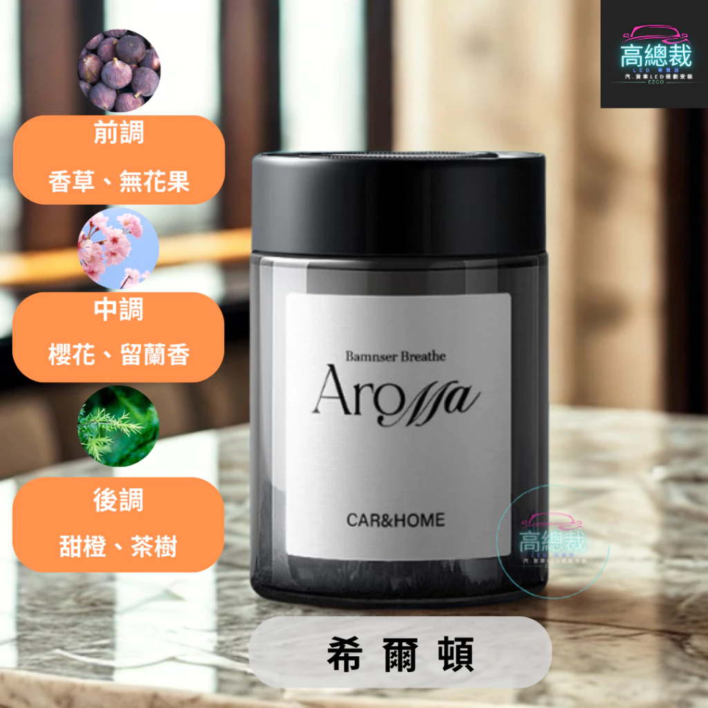 Tw現貨 極光車用香膏 玻璃瓶身有質感 汽車香水 車用香薰 室內香水 芳香劑 除異味 汽車 香膏 除臭 高總裁LED