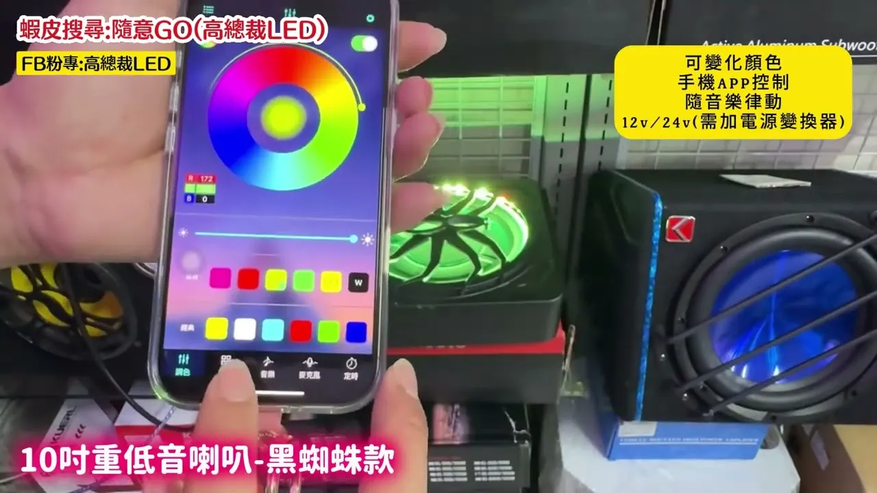 10吋重低音喇叭 黑蜘蛛款 #高總裁LED #蝦皮:隨意GO(高總裁LED)