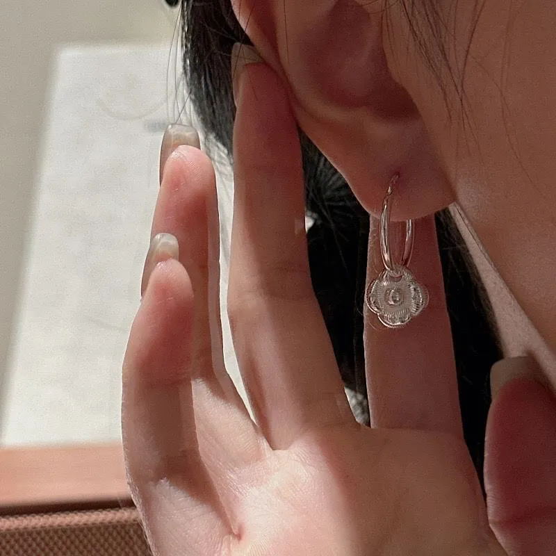 立體小花 純銀耳環
