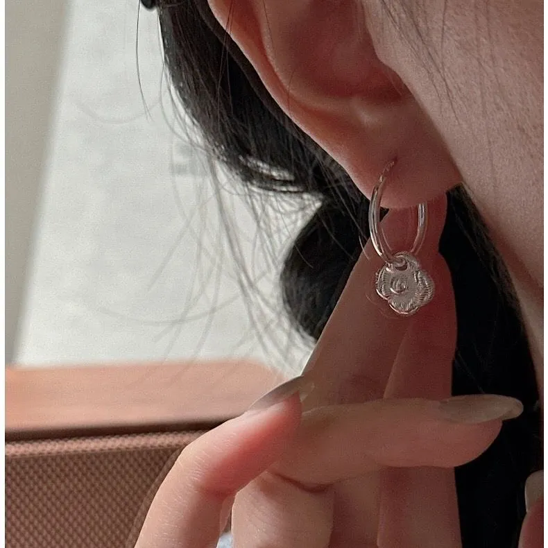 立體小花 純銀耳環