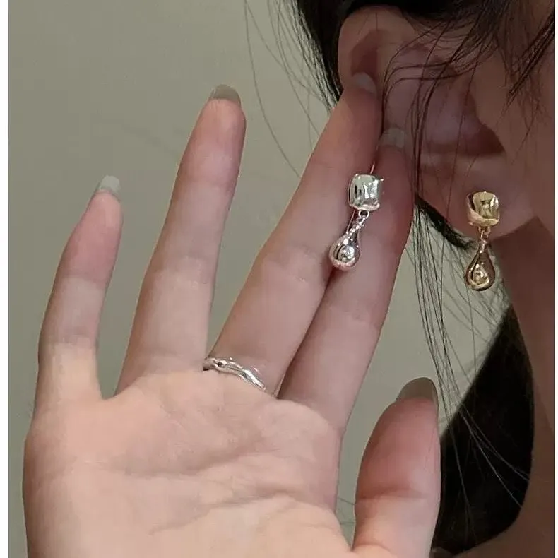歐美 亮面 水滴耳環