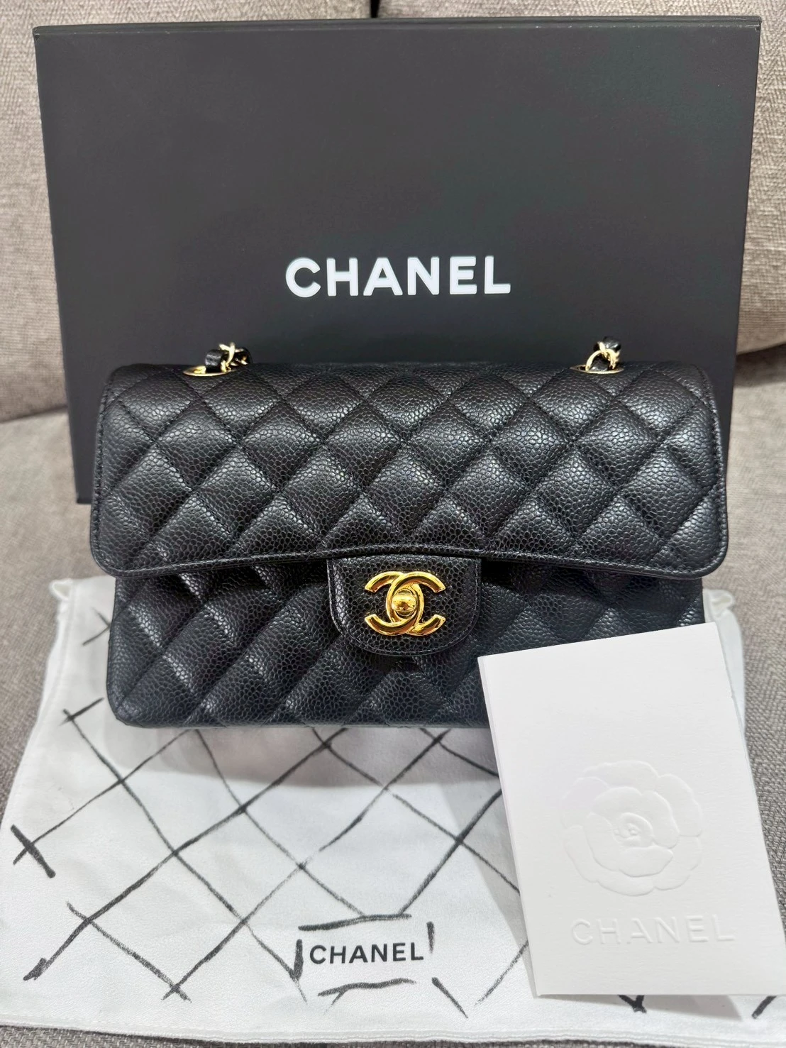 CHANEL  CF 23 荔枝皮黑金