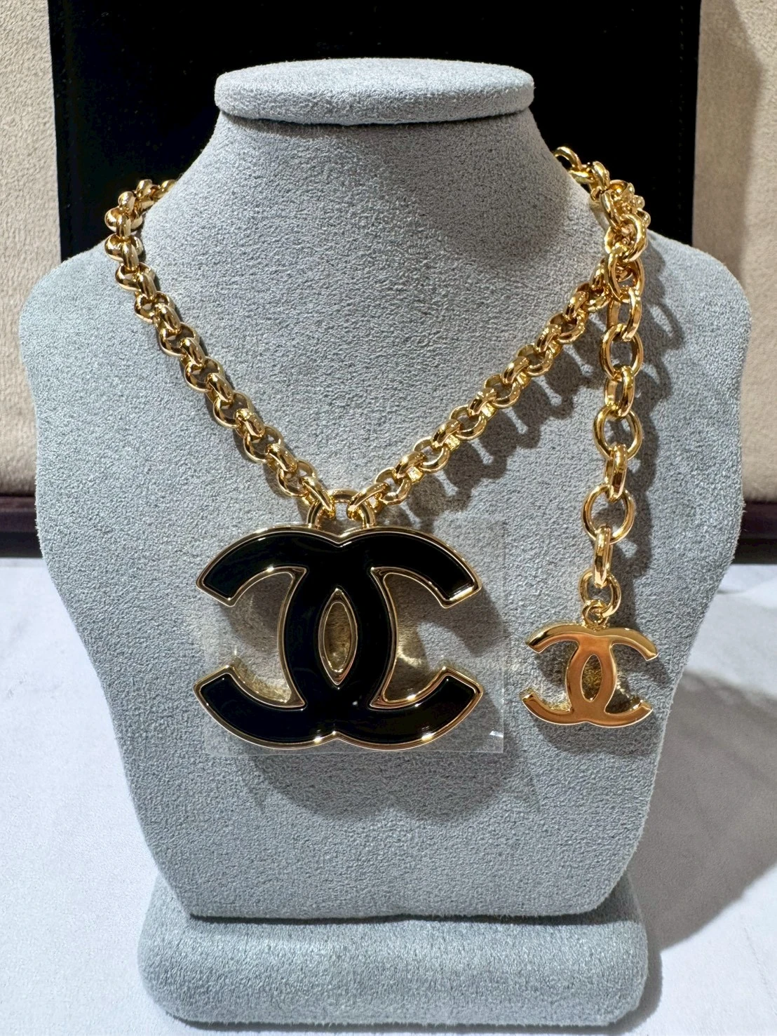 CHANEL 金屬琺瑯CC鏈項鍊
