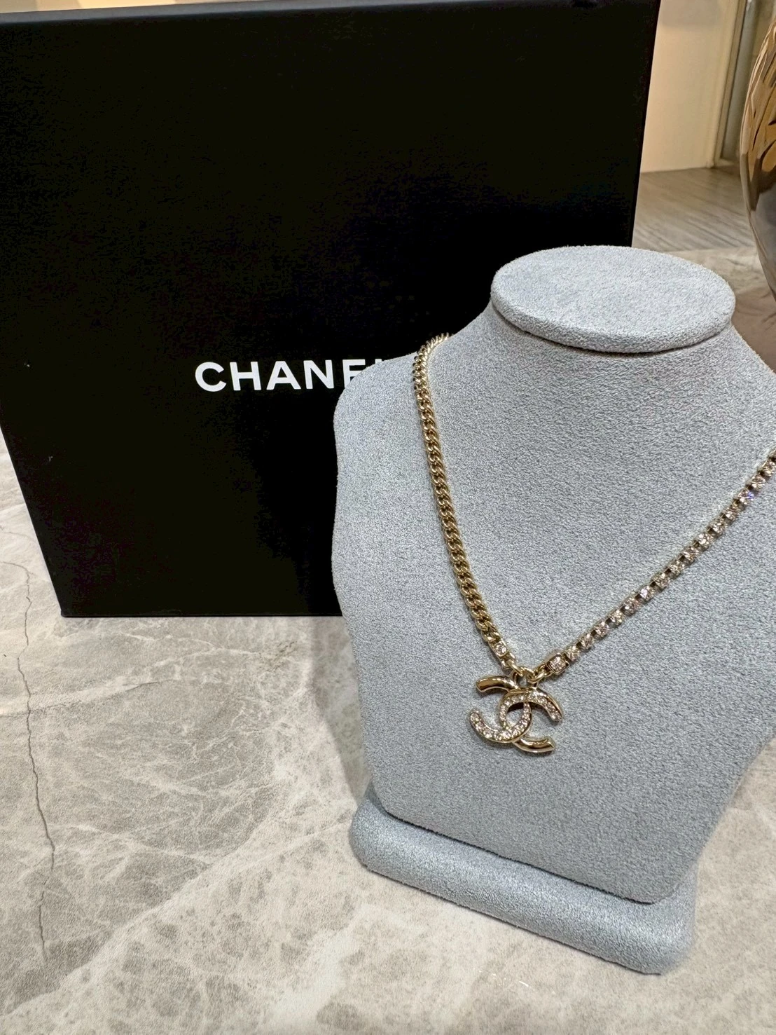 CHANEL  24P雙層鏈條拼接水鑽