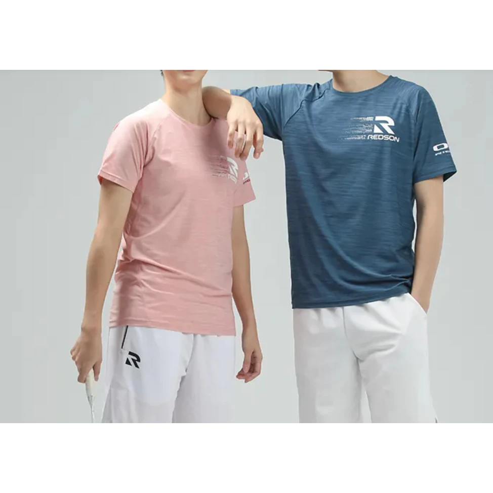 〔飛迅羽球仁德館〕Redson機能短T 粉桔色 藍色 RD-TS372