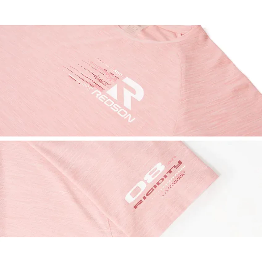 〔飛迅羽球仁德館〕Redson機能短T 粉桔色 藍色 RD-TS372