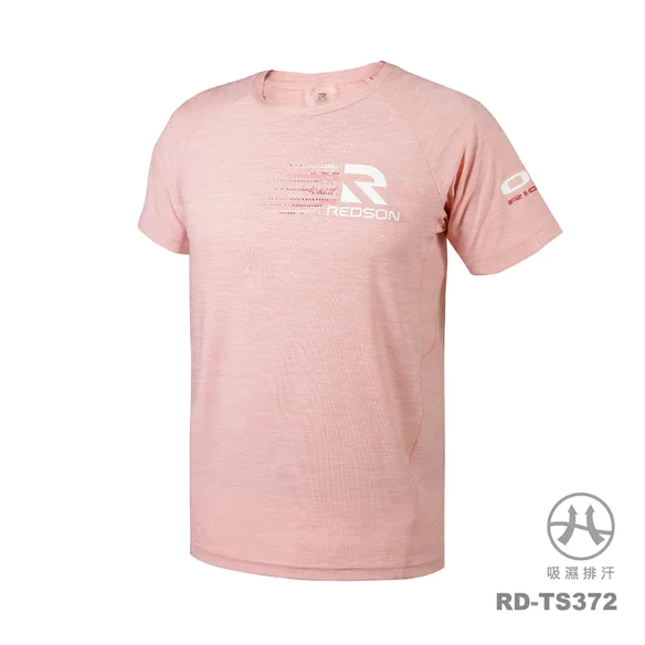 〔飛迅羽球仁德館〕Redson機能短T 粉桔色 藍色 RD-TS372