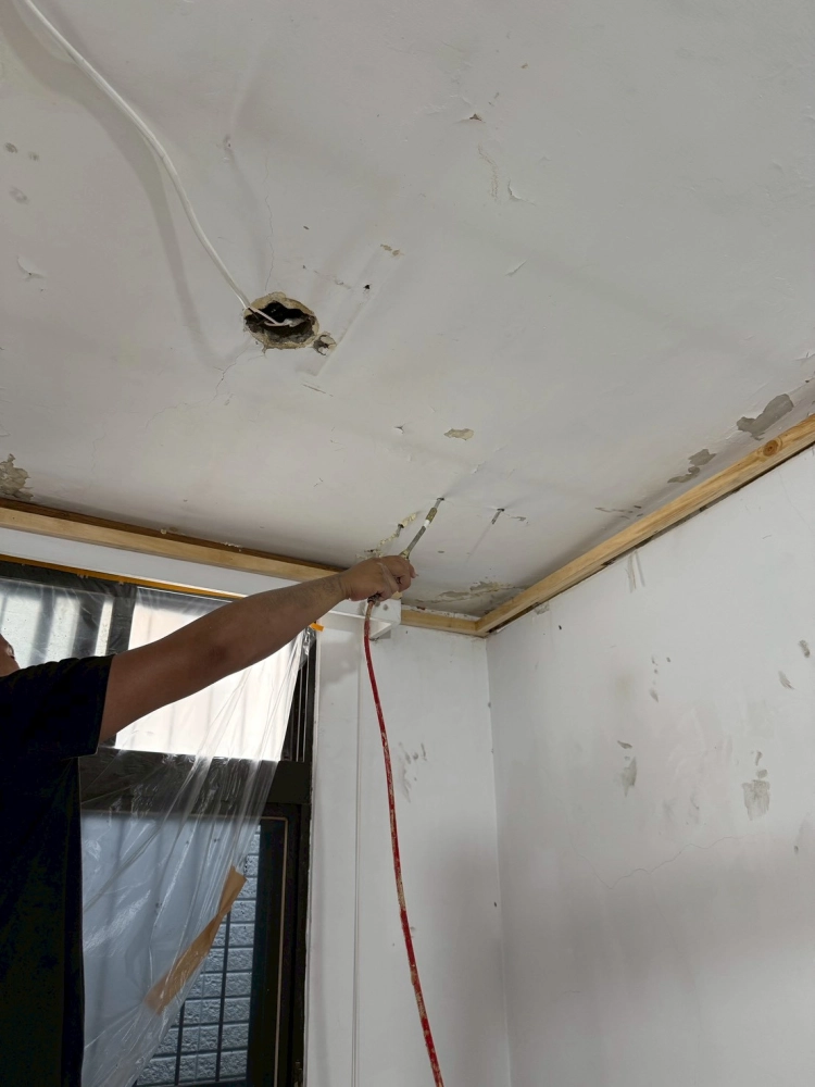 台中西區｜天花板、牆面，高壓灌注止漏｜台中天花板漏水處理｜太平天花板漏水處理