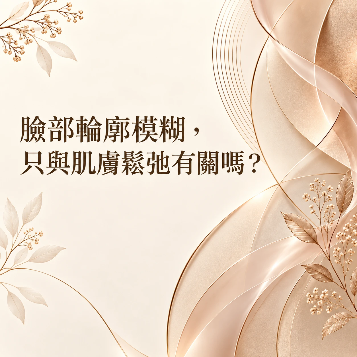 輪廓模糊只因肌膚鬆弛嗎？