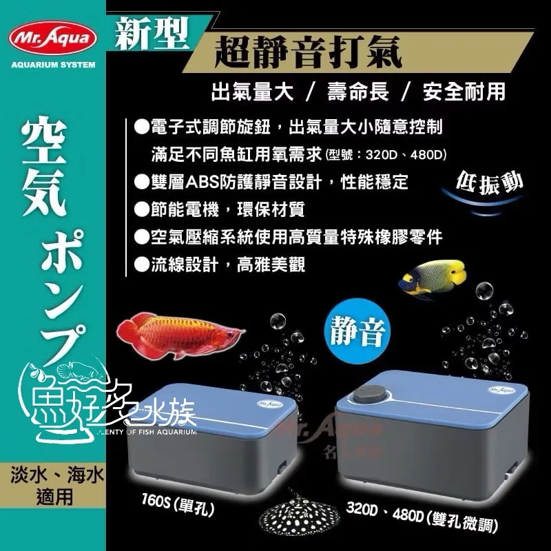 MR.AQUA 新型超靜音打氣160S(單孔)