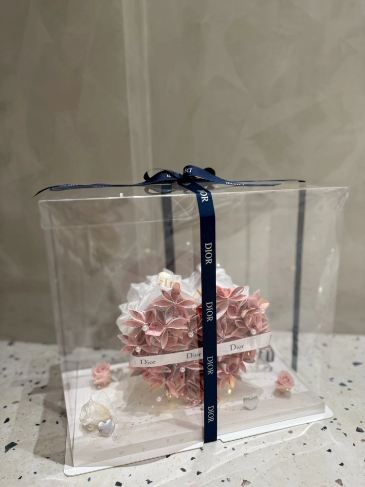 發財心型蛋糕禮盒(另可放22張鈔票)