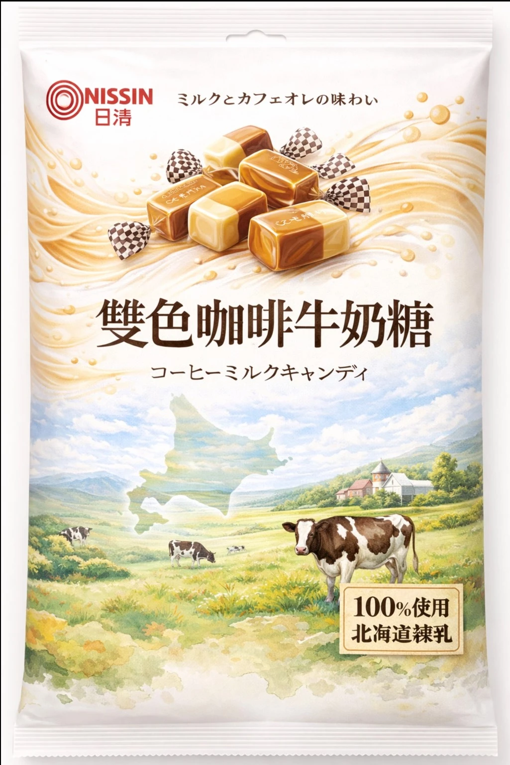 日清雙色咖啡牛奶糖