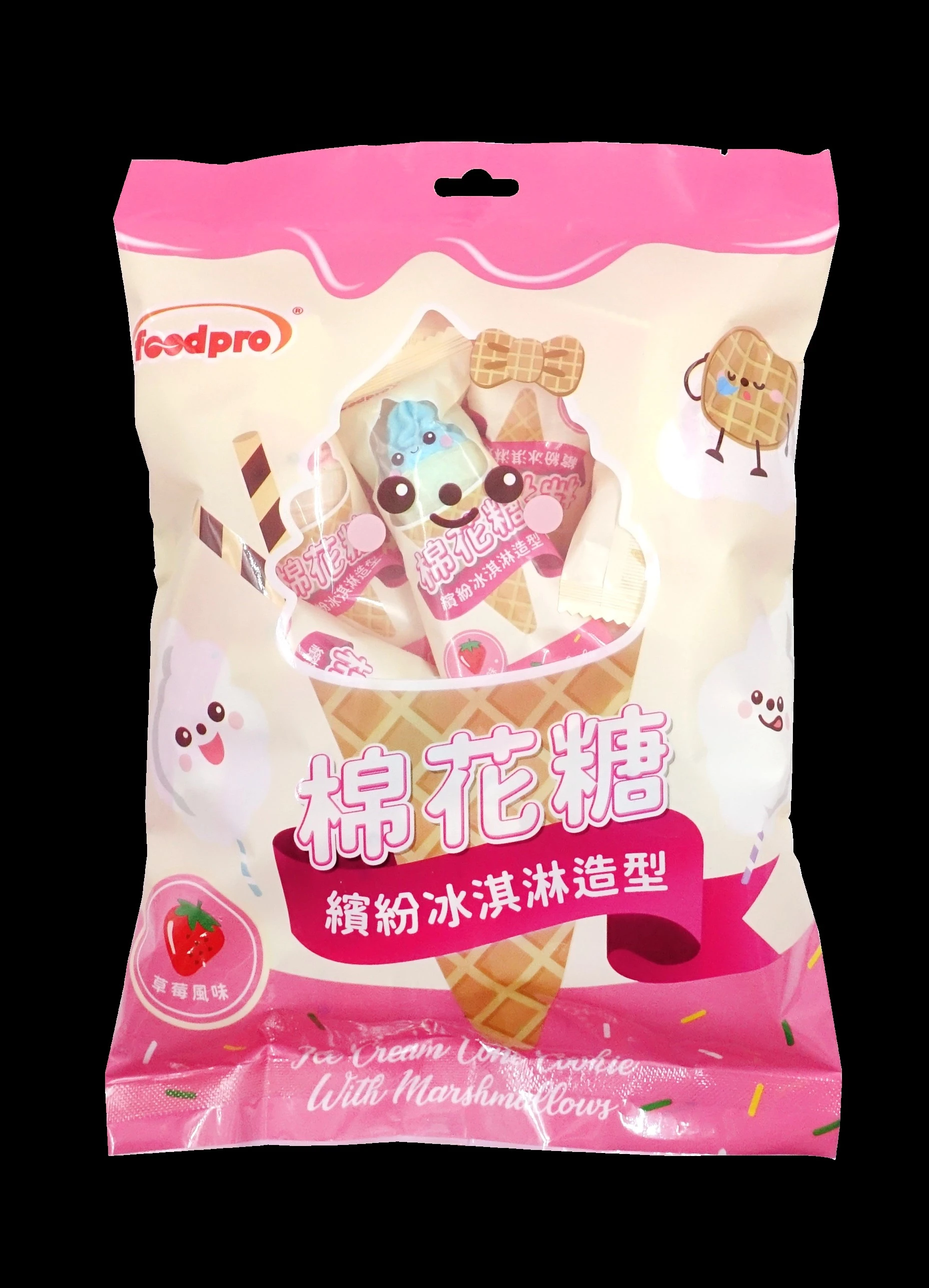 foodpro冰淇淋造型棉花糖-草莓風味110g