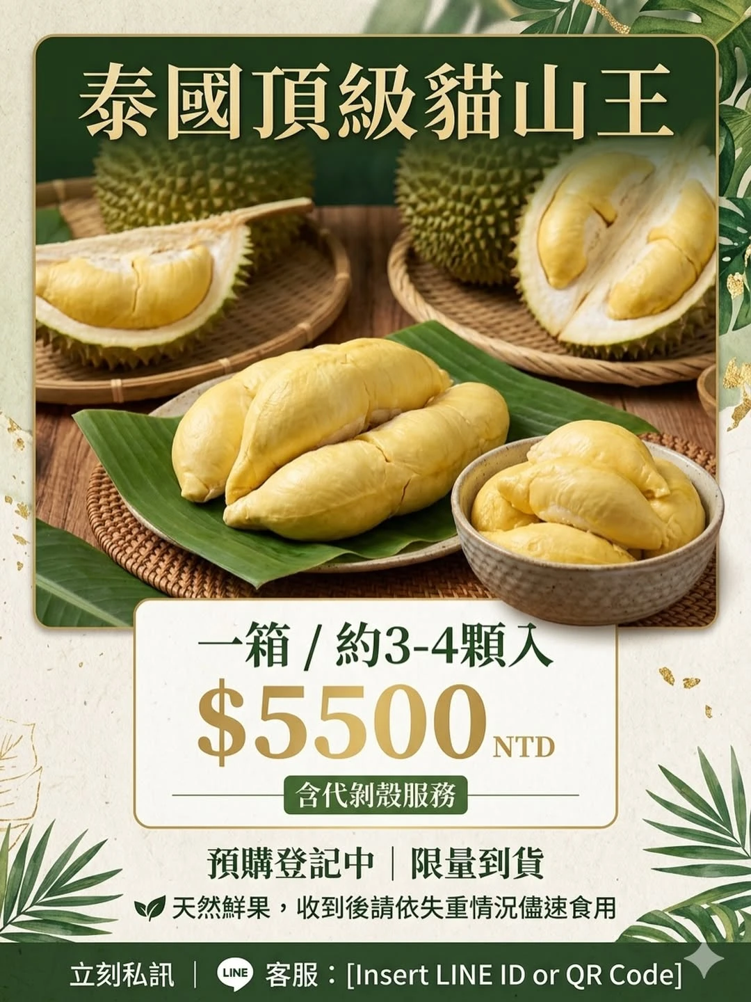 榴槤饕客指定品種｜下週抵台 先預訂起來！