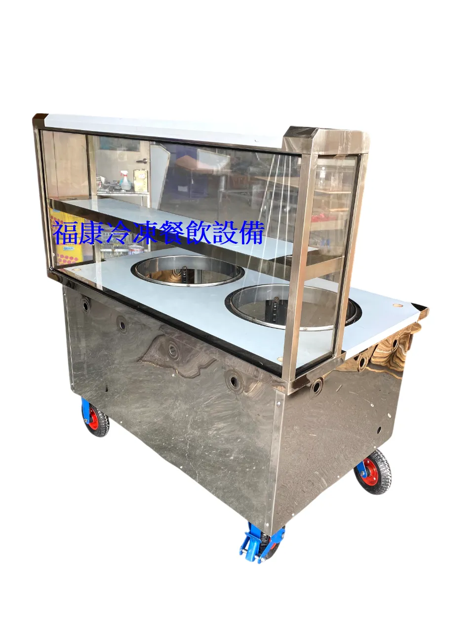 訂製營業用移動式 2尺8ㄨ4尺2 玻璃車台 煞車輪 兩孔/兩洞