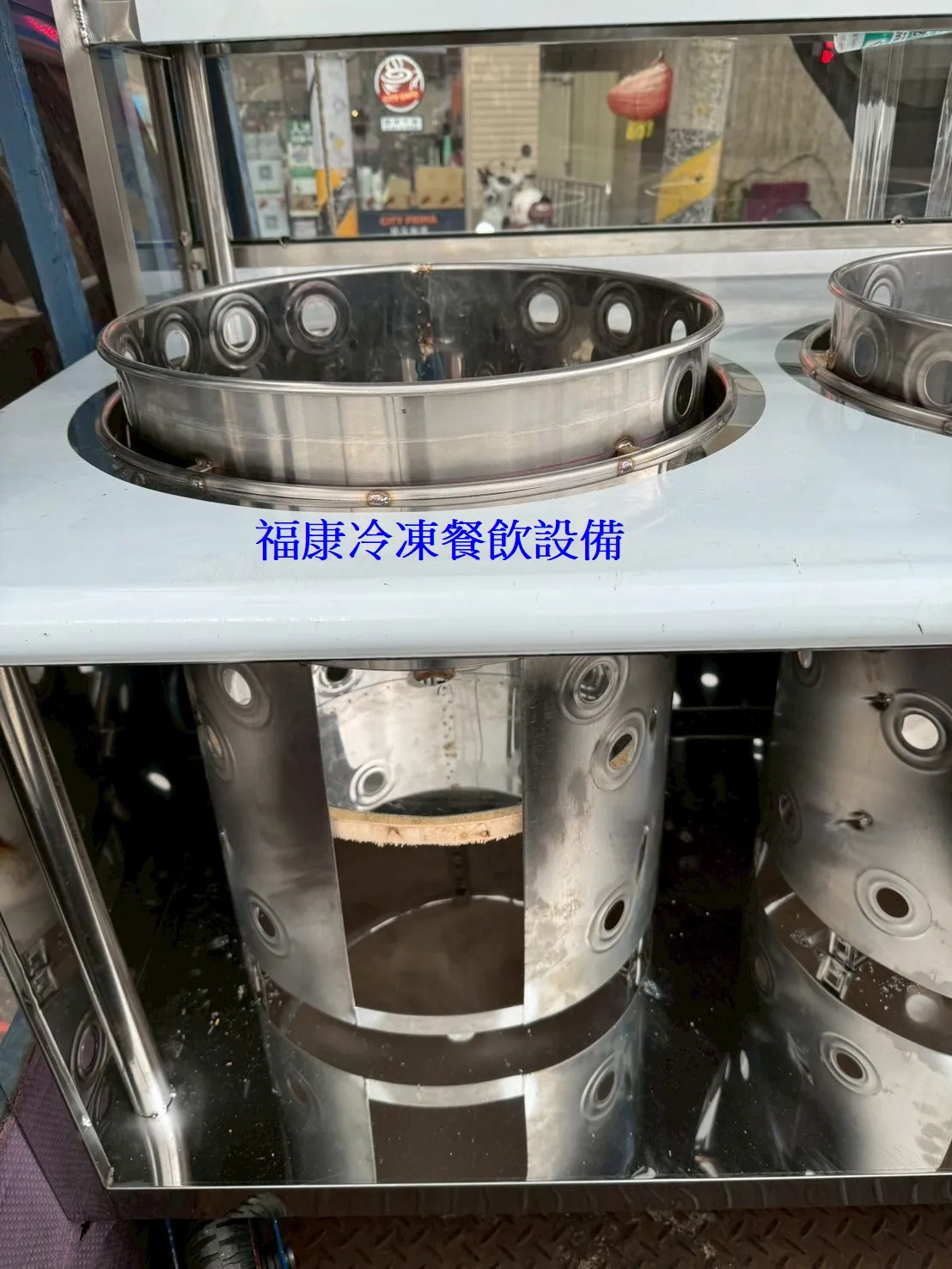 訂製營業用移動式三孔屋頂玻璃吧檯餐車 2尺8x5尺8三洞架高/三孔隔開/防火桶/煞車輪/煮麵機