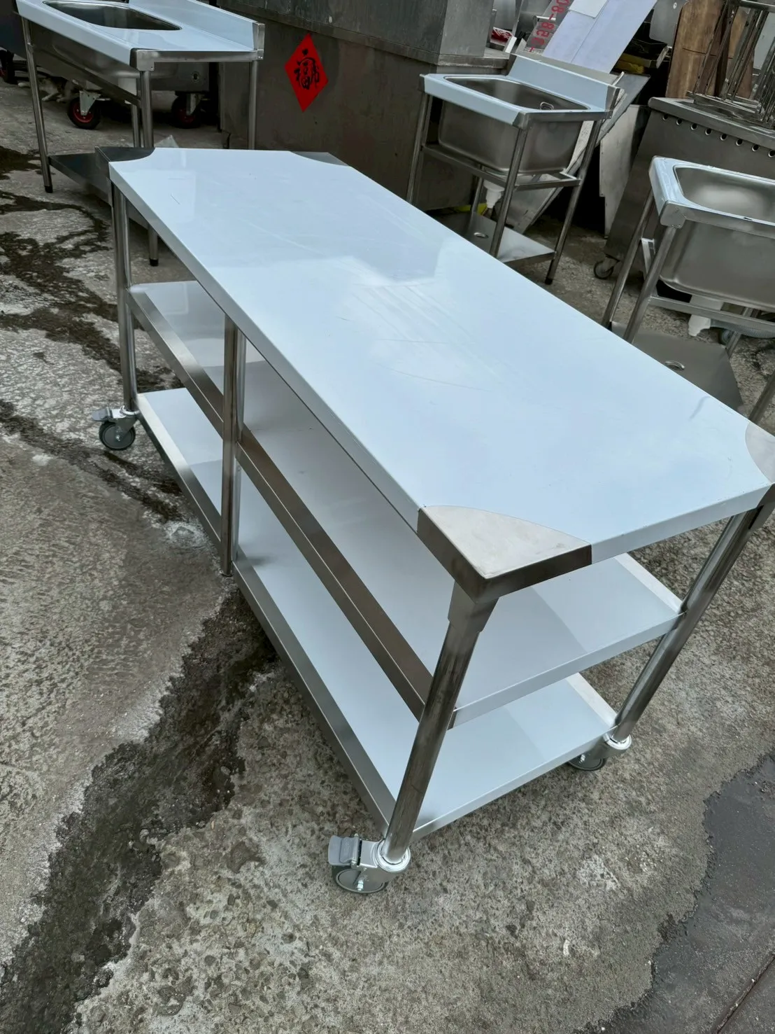 2尺*5尺3層+輪子工作台