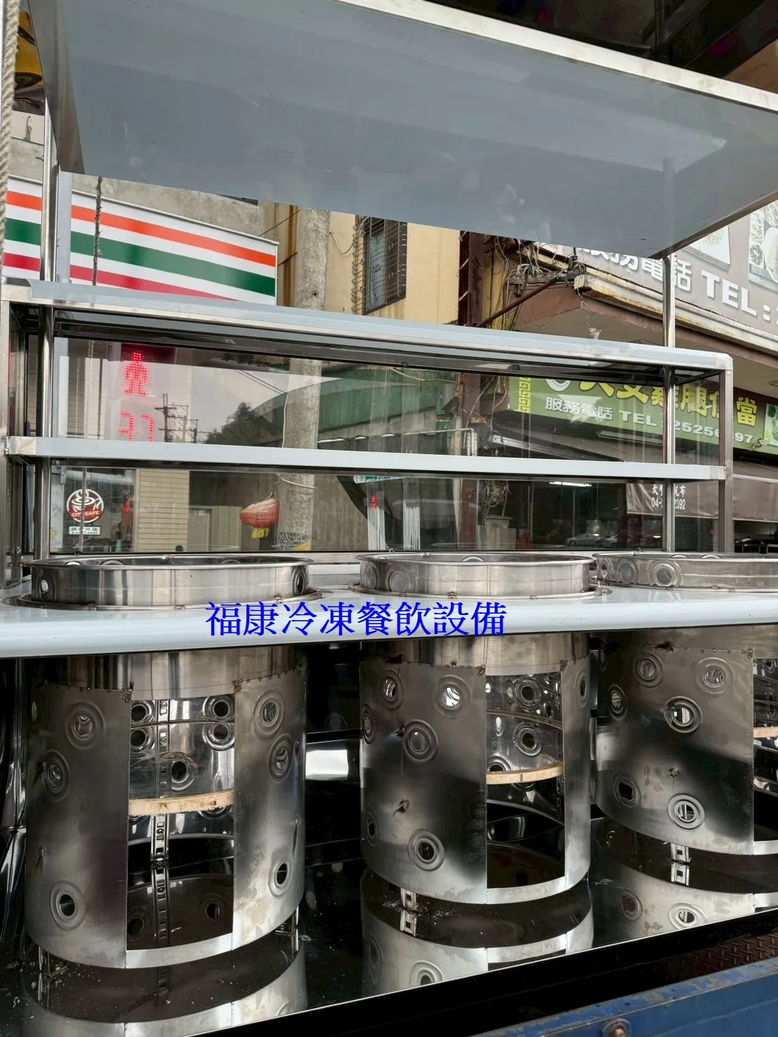 訂製營業用移動式三孔屋頂玻璃吧檯餐車 2尺8x5尺8三洞架高/三孔隔開/防火桶/煞車輪/煮麵機