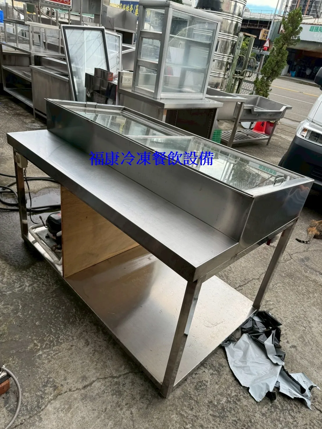 落地型玻璃冷藏展示櫃/滷味/燒烤/串燒/鹹水雞/鹹酥雞/冷藏展示櫃