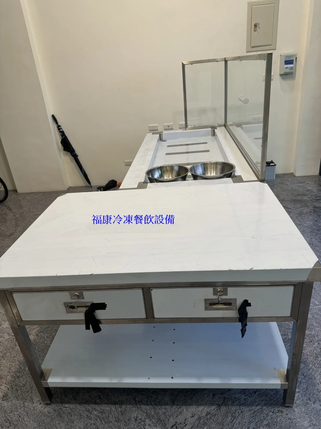 手工訂製 厚板#304 不銹鋼自助餐台/工作台/抽屜