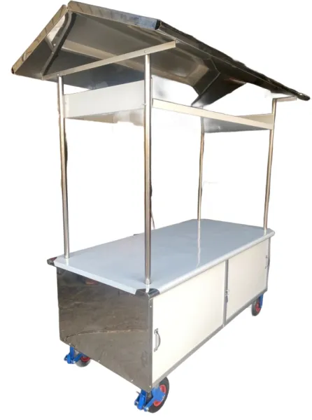 訂製營業用 移動式2尺8ㄨ5尺8白鐵屋.煞車輪/拉門/平台/屋頂