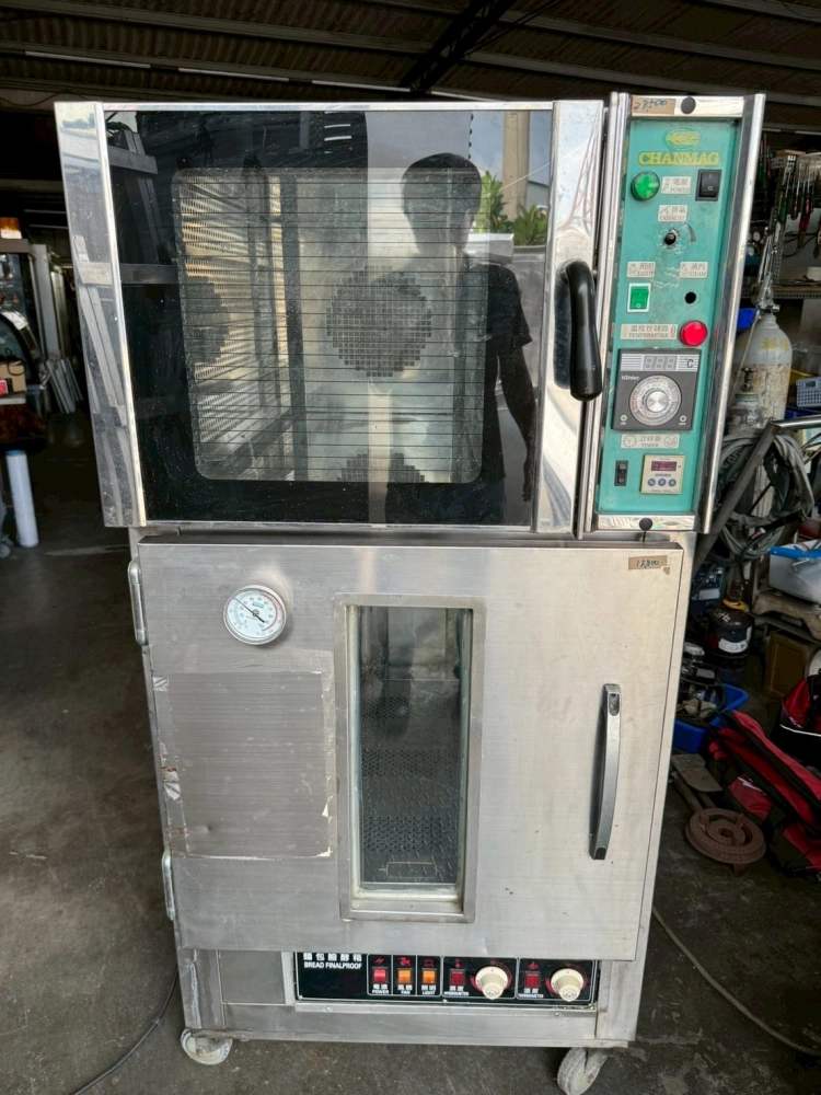 中古營業用220V旋風烤箱/8盤單門發酵箱/8皿電熱式發酵箱/落地型八盤醱酵箱
