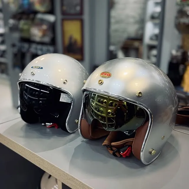 帥氣復古銀【新竹買安全帽】【竹北安全帽店推薦】