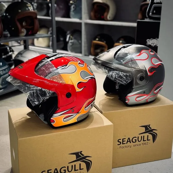 Seagull 超大頭圍系列安全帽 火焰彩繪