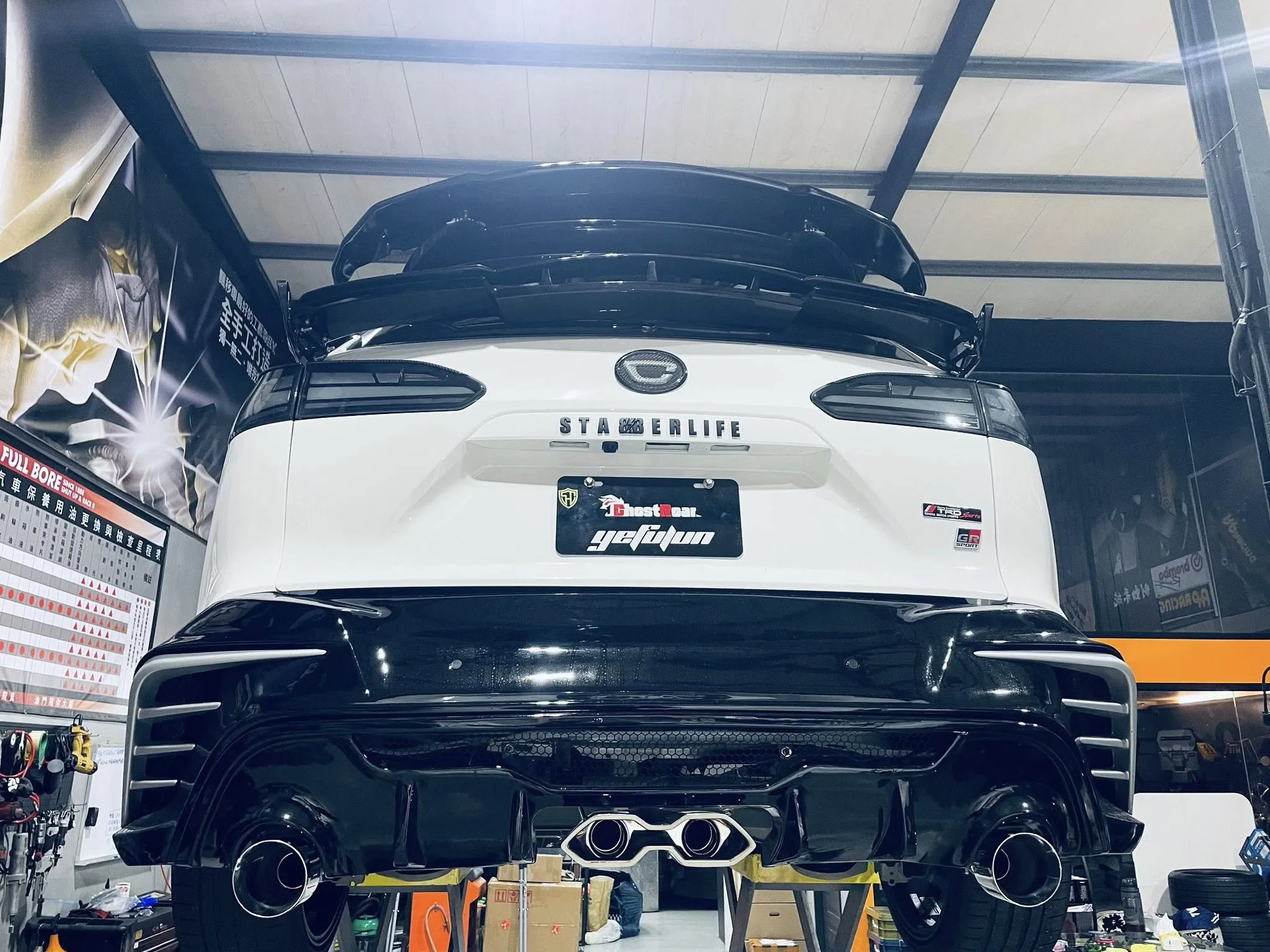 鬼吼車業｜TOYOTA CC GR 來個不一樣的四出 全手工訂製排氣管