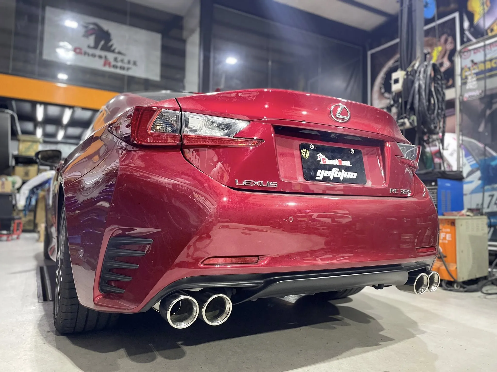 鬼吼車業｜Lexus RC350 尾段四出 全手工訂製排氣管