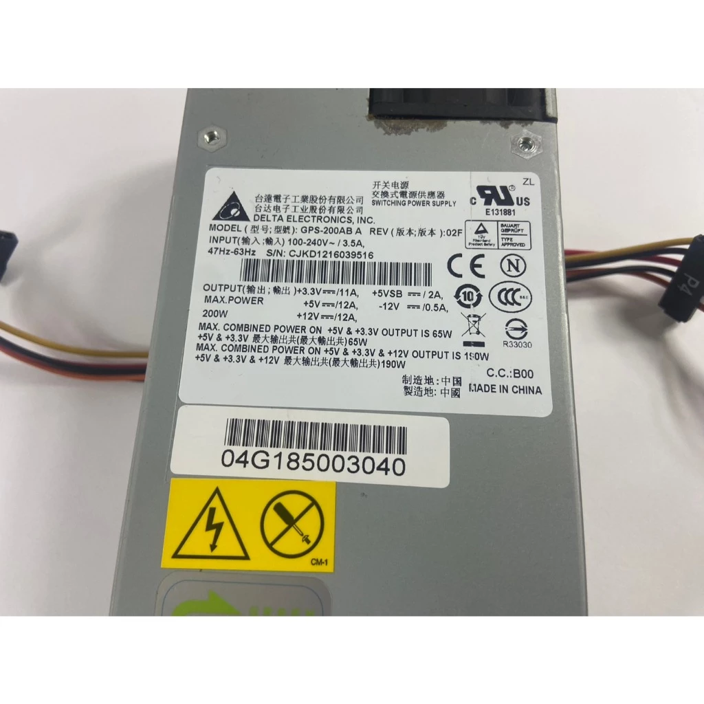 台達 GPS-200AB A Rev 02F 200W 電源供應器