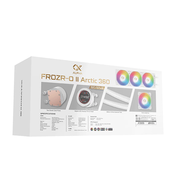  富鈞科技 Frozr-O II ArctL 360 一體式水冷 散熱器 (白)