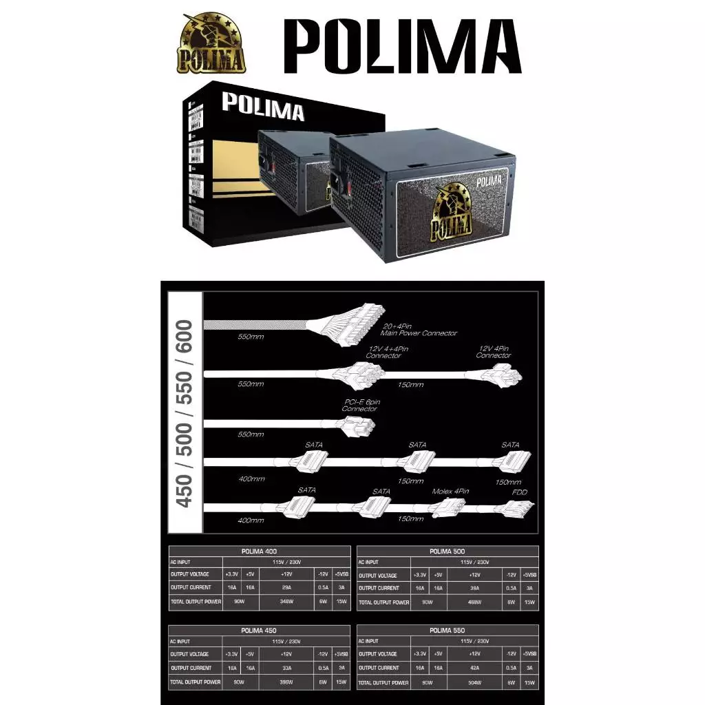 XIGMATEK 富鈞科技 POLIMA 暴力媽 450W 電源供應器