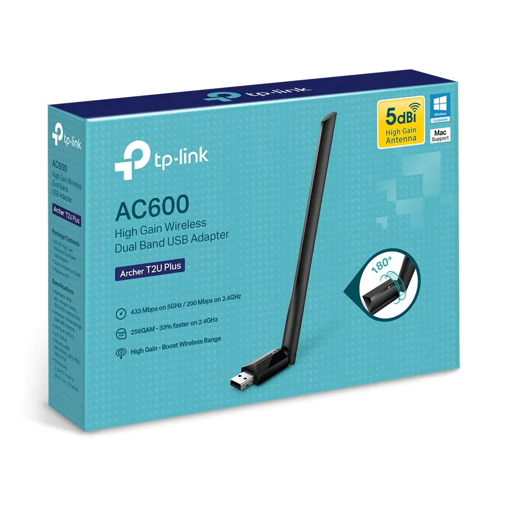 TP-Link Archer T2U Plus AC600 高增益 雙頻 無線網路卡