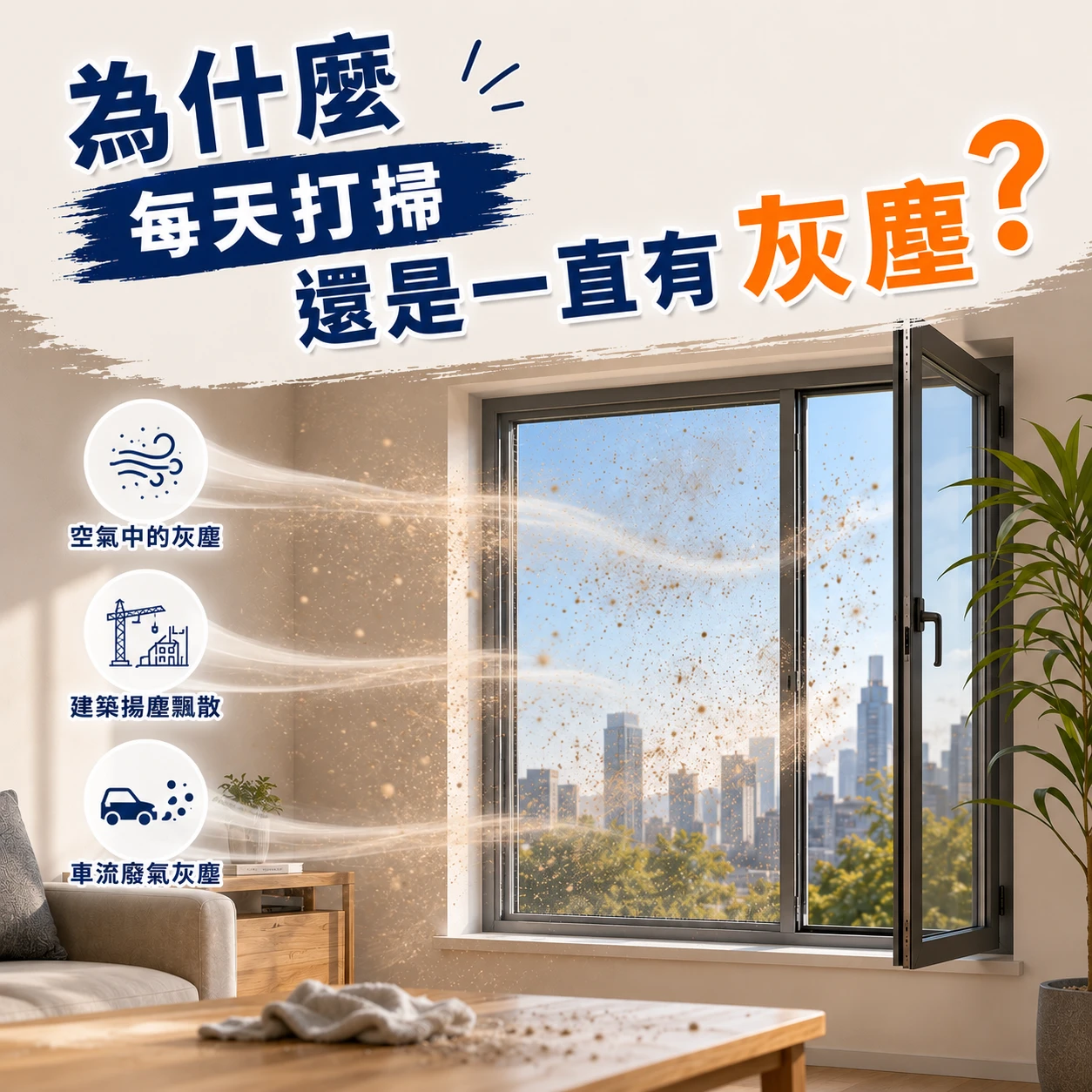 為什麼每天打掃還是一直有灰塵？｜防霾紗窗｜防霾紗窗推薦｜高雄防霾紗窗｜