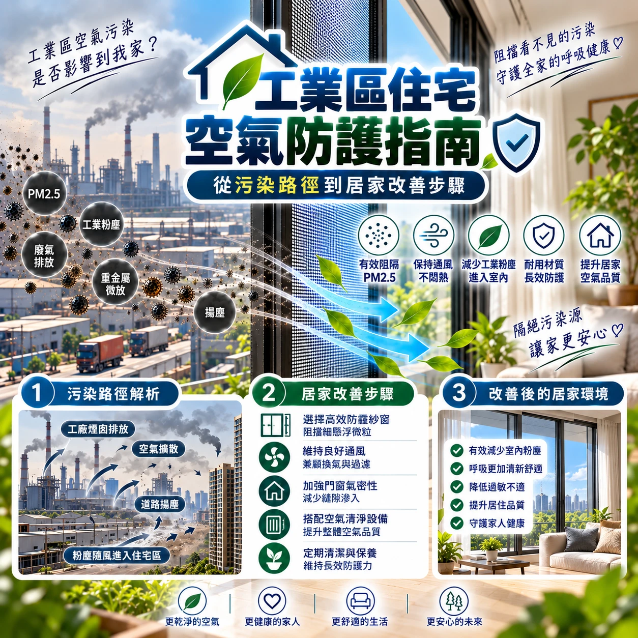工業區住宅空氣防護指南：從污染路徑到居家改善步驟