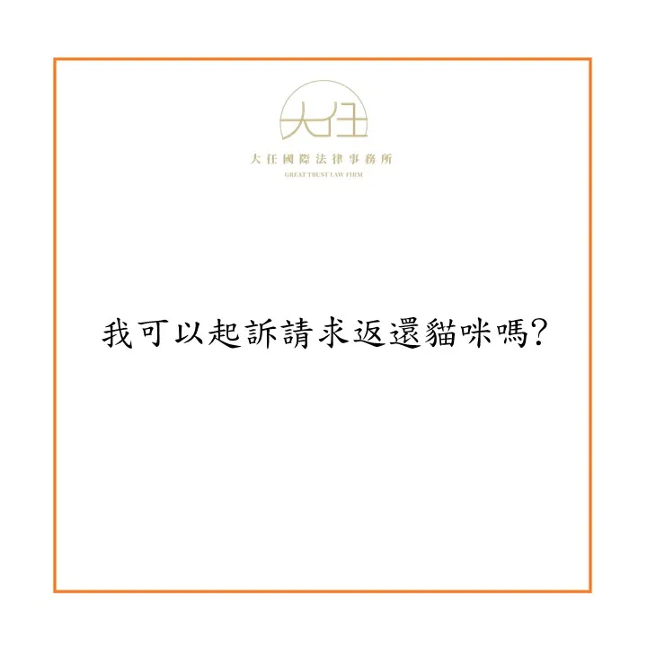 【時事】我可以起訴請求返還貓咪嗎?