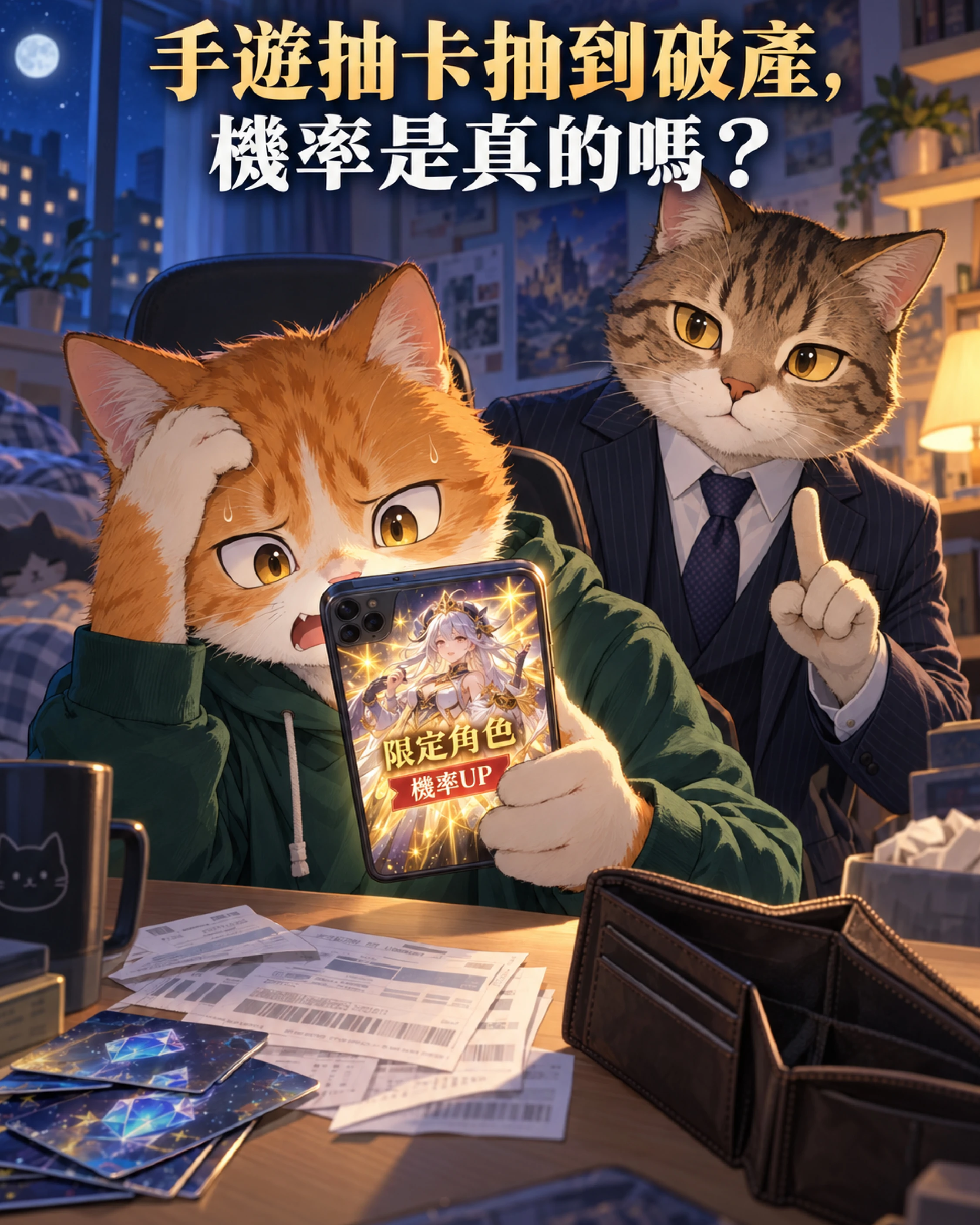 手遊抽卡抽到破產，機率是真的嗎？
