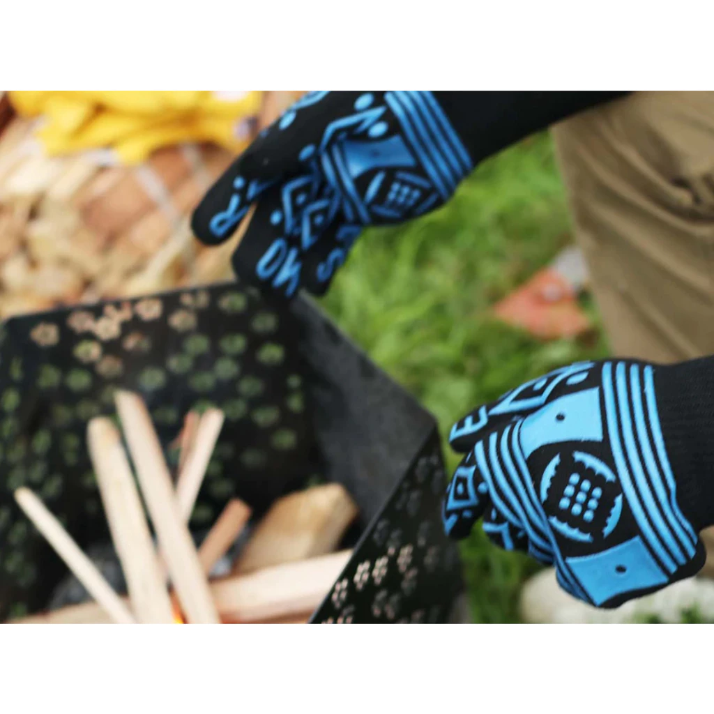 S’more 圖騰耐火手套【綠色工場】隔熱手套 工作手套 防火手套 最500°C耐熱性 防滑手套