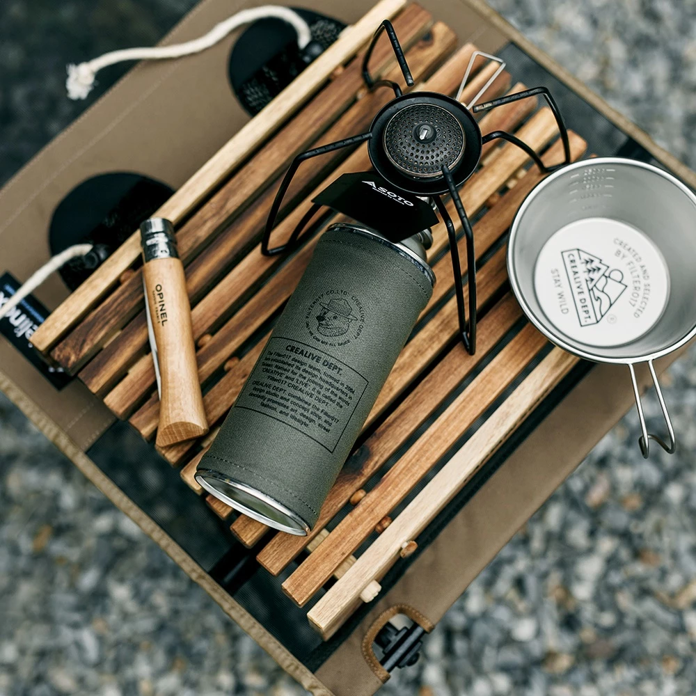 【綠色工場】Filter017 上蠟帆布卡式瓦斯罐套 軍風軍綠 卡式爐 瓦 斯斯爐 高山爐 蜘蛛爐 高功率爐 露營 野營