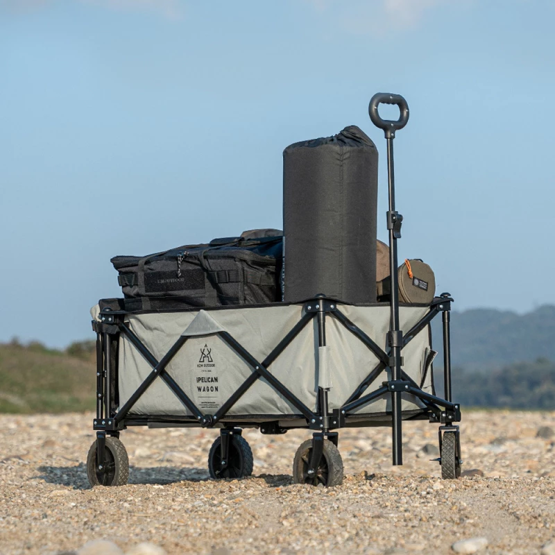 KZM 多功能可開式手拉車【綠色工場】推車 拉車 手推車 折疊式拖車 露營推車 寵物推車 小孩推車 購物拉車 煞車功能