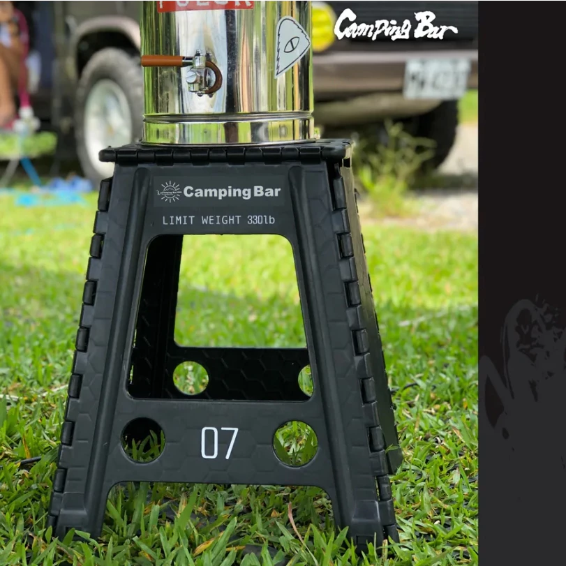 Camping Bar 45cm風格工業風折凳 買一送一 【綠色工場】45cm高 摺疊凳 摺疊椅 板凳 折凳