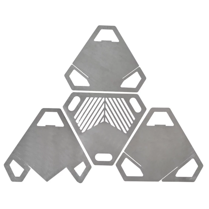 QUBE 星火3D組合式焚火台【綠色工場】 台灣製 焚火台 火盆 居家 露營 登山 燒烤架 烤肉架 鐵盤