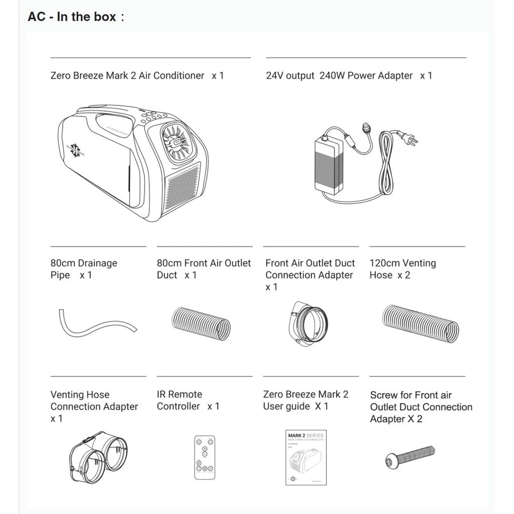 Zero Breeze Mark 2【綠色工場】台灣公司貨 便攜式空調 移動空調 帳篷冷氣 移動冷氣 車泊 車宿
