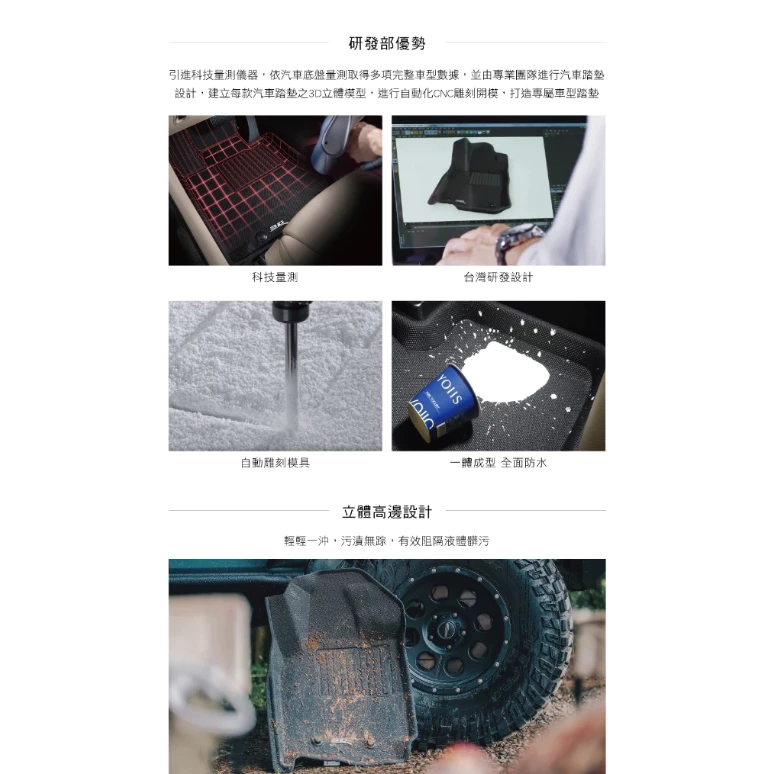 3D Mats 卡固立體汽車踏墊 berlingo 布丁狗專用 【綠色工場】腳踏墊 車內保護墊 防髒 防水易洗 安全止滑