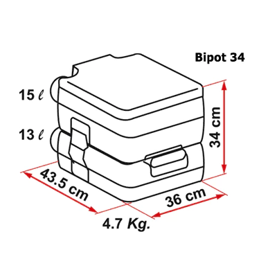【綠色工場】FIAMMA BI-POT 34 攜帶型行動馬桶 義大利原裝 行動廁所 便攜式行動馬桶 清15L 廢水13L