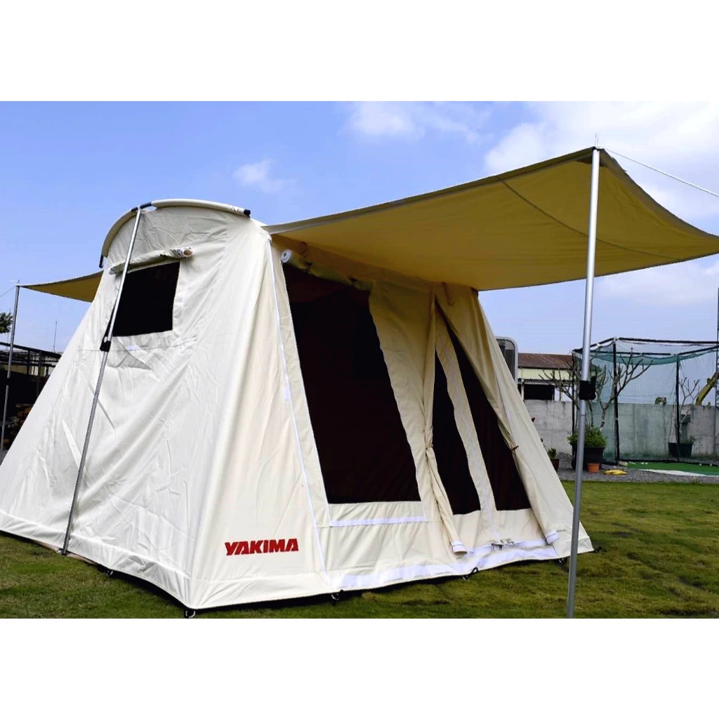 【綠色工場】YAKIMA 春日帳 (含骨架+雙側前廳營柱) 六人帳 快搭科技棉帳 棉帳 電線穿孔 雙側開窗